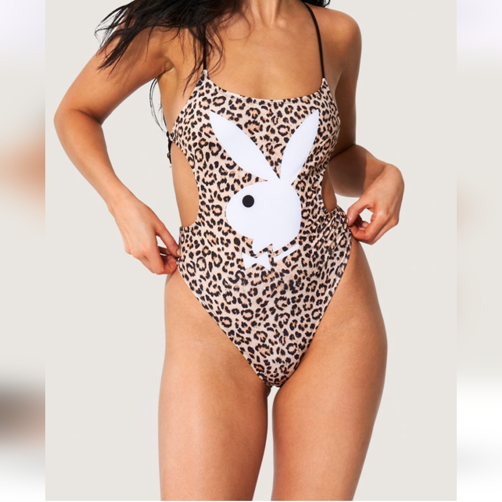 Playboy Leopard print one piece swimsuit